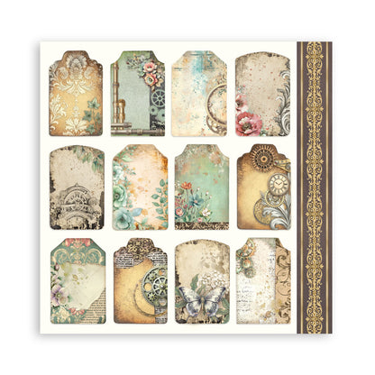 Stamperia Scrapbooking Block - Gardens of time - 30,5x30,5cm 10 Blatt Paper Pad
