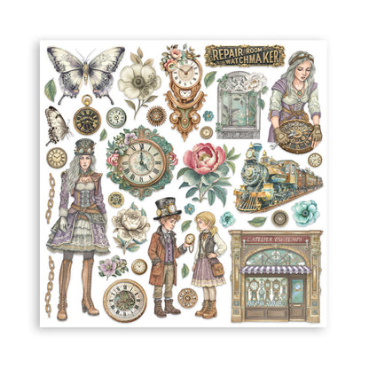 Stamperia Scrapbooking Block - Gardens of time - 30,5x30,5cm 10 Blatt Paper Pad