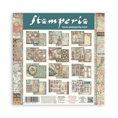 Stamperia Scrapbooking Block - Gardens of time - 30,5x30,5cm 10 Blatt Paper Pad