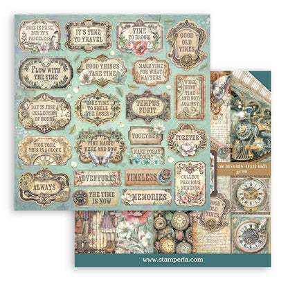 Stamperia Scrapbooking Block - Gardens of time - 30,5x30,5cm 10 Blatt Paper Pad