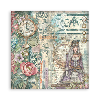 Stamperia Scrapbooking Block - Gardens of time - 30,5x30,5cm 10 Blatt Paper Pad