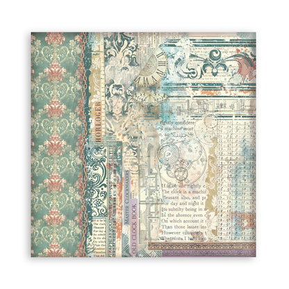 Stamperia Scrapbooking Block - Gardens of time - 30,5x30,5cm 10 Blatt Paper Pad