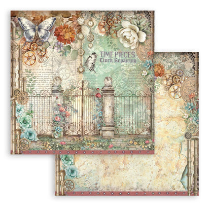 Stamperia Scrapbooking Block - Gardens of time - 30,5x30,5cm 10 Blatt Paper Pad