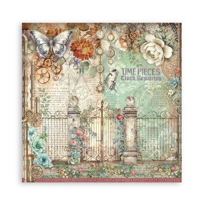 Stamperia Scrapbooking Block - Gardens of time - 30,5x30,5cm 10 Blatt Paper Pad