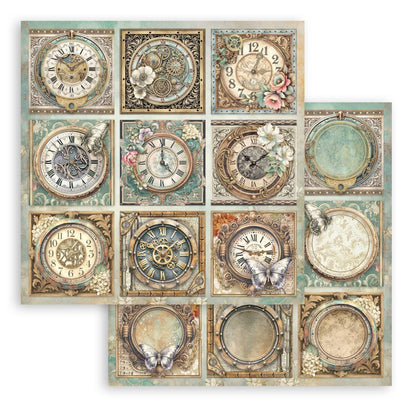 Stamperia Scrapbooking Block - Gardens of time - 30,5x30,5cm 10 Blatt Paper Pad