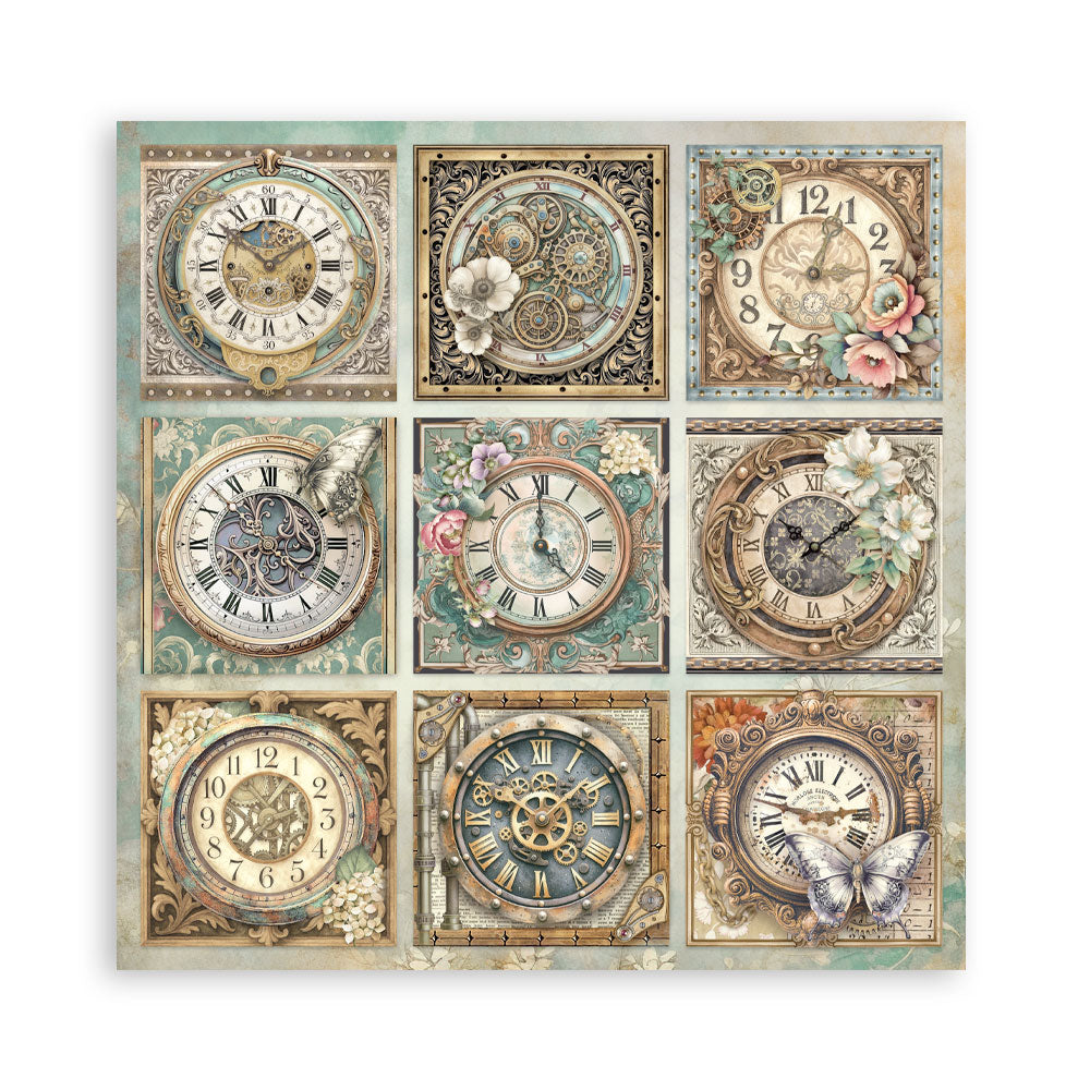 Stamperia Scrapbooking Block - Gardens of time - 30,5x30,5cm 10 Blatt Paper Pad