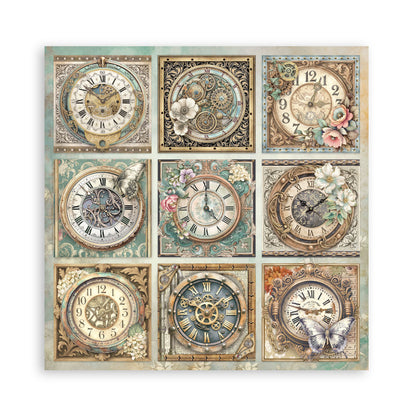 Stamperia Scrapbooking Block - Gardens of time - 30,5x30,5cm 10 Blatt Paper Pad