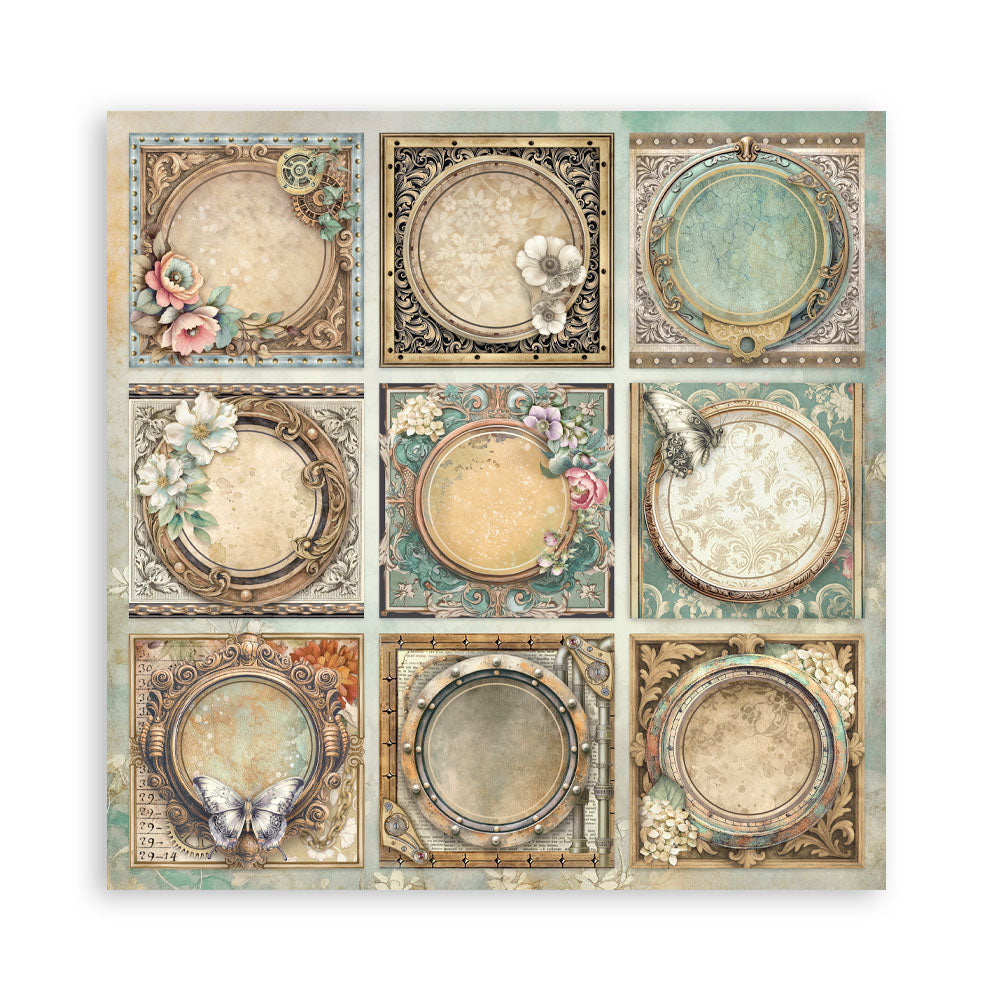 Stamperia Scrapbooking Block - Gardens of time - 30,5x30,5cm 10 Blatt Paper Pad