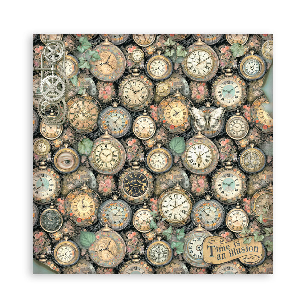 Stamperia Scrapbooking Block - Gardens of time - 30,5x30,5cm 10 Blatt Paper Pad
