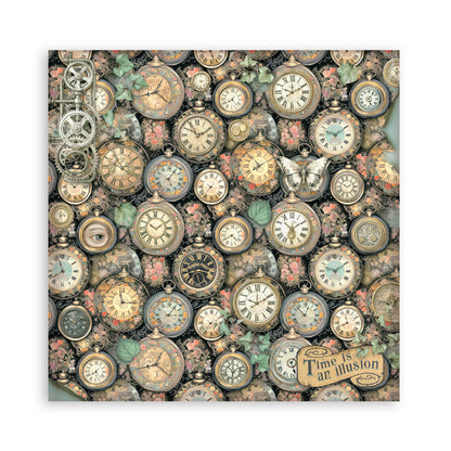 Stamperia Scrapbooking Block - Gardens of time - 30,5x30,5cm 10 Blatt Paper Pad