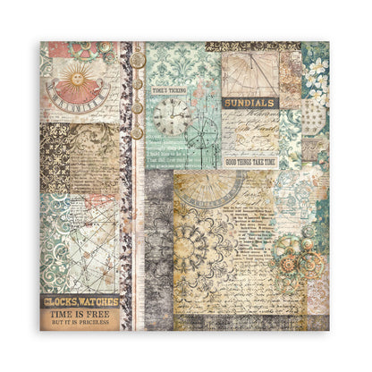 Stamperia Scrapbooking Block - Gardens of time - 30,5x30,5cm 10 Blatt Paper Pad