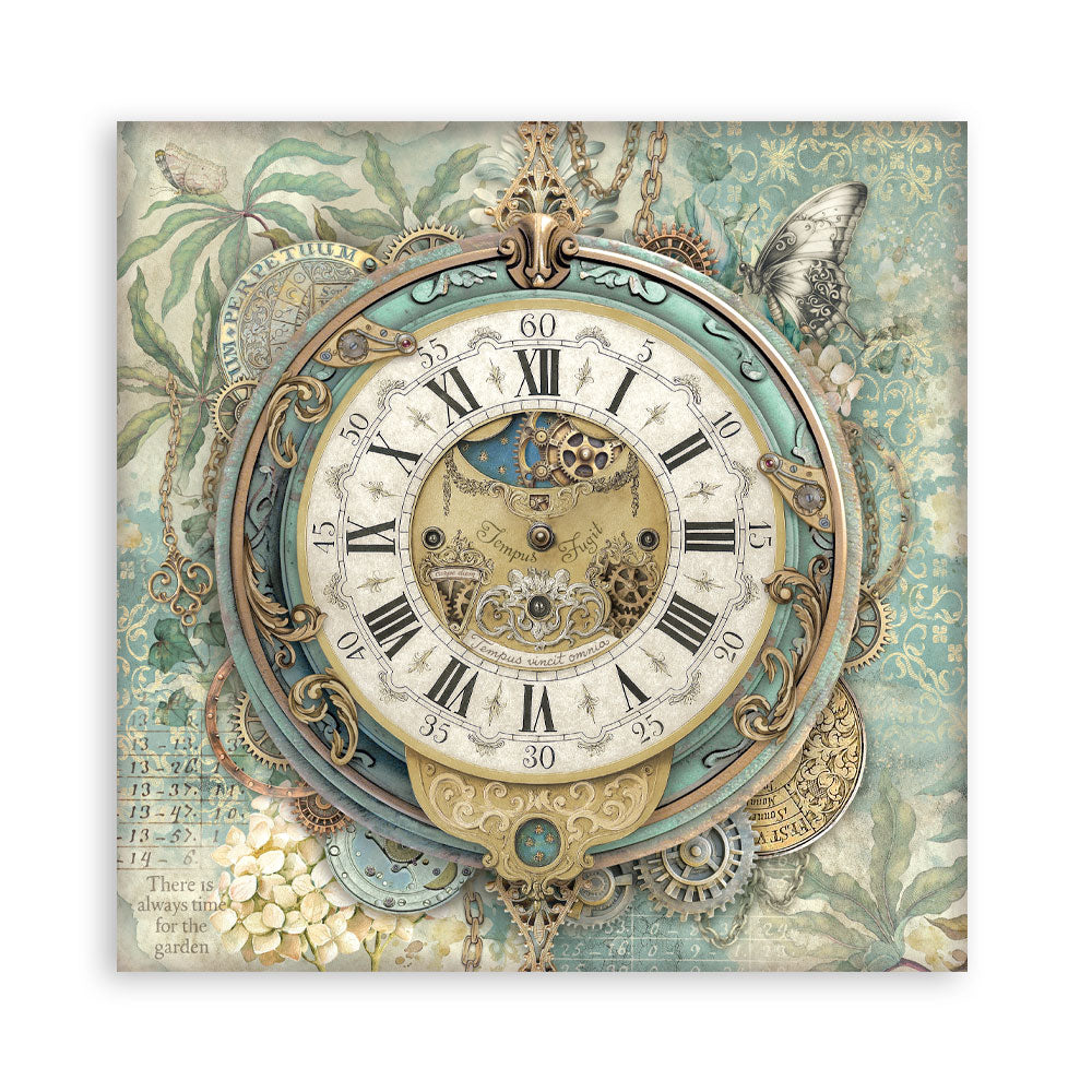 Stamperia Scrapbooking Block - Gardens of time - 30,5x30,5cm 10 Blatt Paper Pad