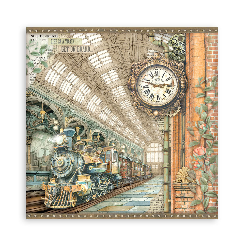 Stamperia Scrapbooking Block - Gardens of time - 30,5x30,5cm 10 Blatt Paper Pad