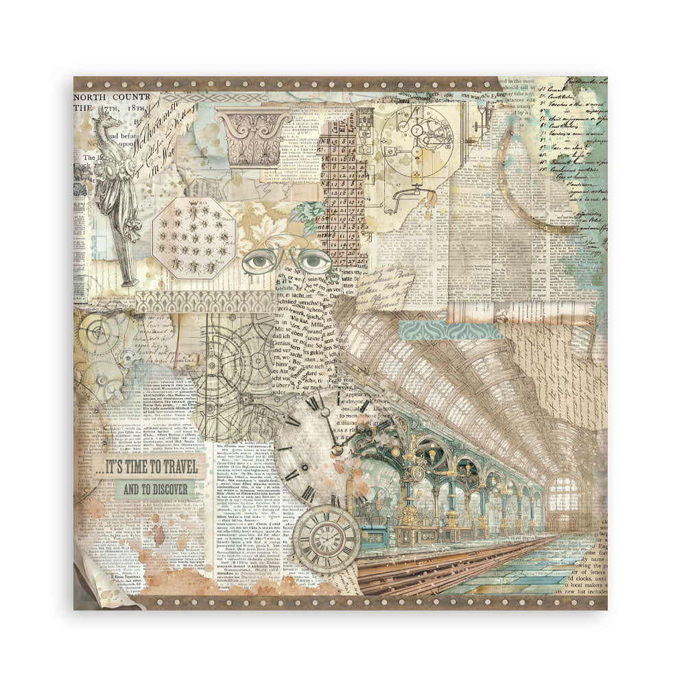 Stamperia Scrapbooking Block - Gardens of time - 30,5x30,5cm 10 Blatt Paper Pad
