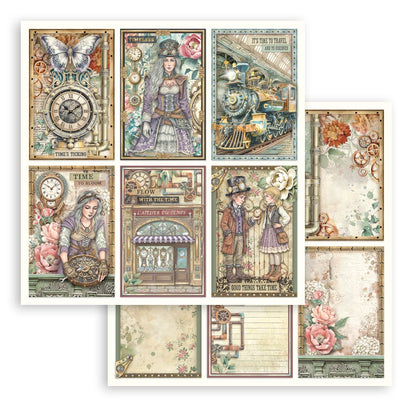 Stamperia Scrapbooking Block - Gardens of time - 30,5x30,5cm 10 Blatt Paper Pad