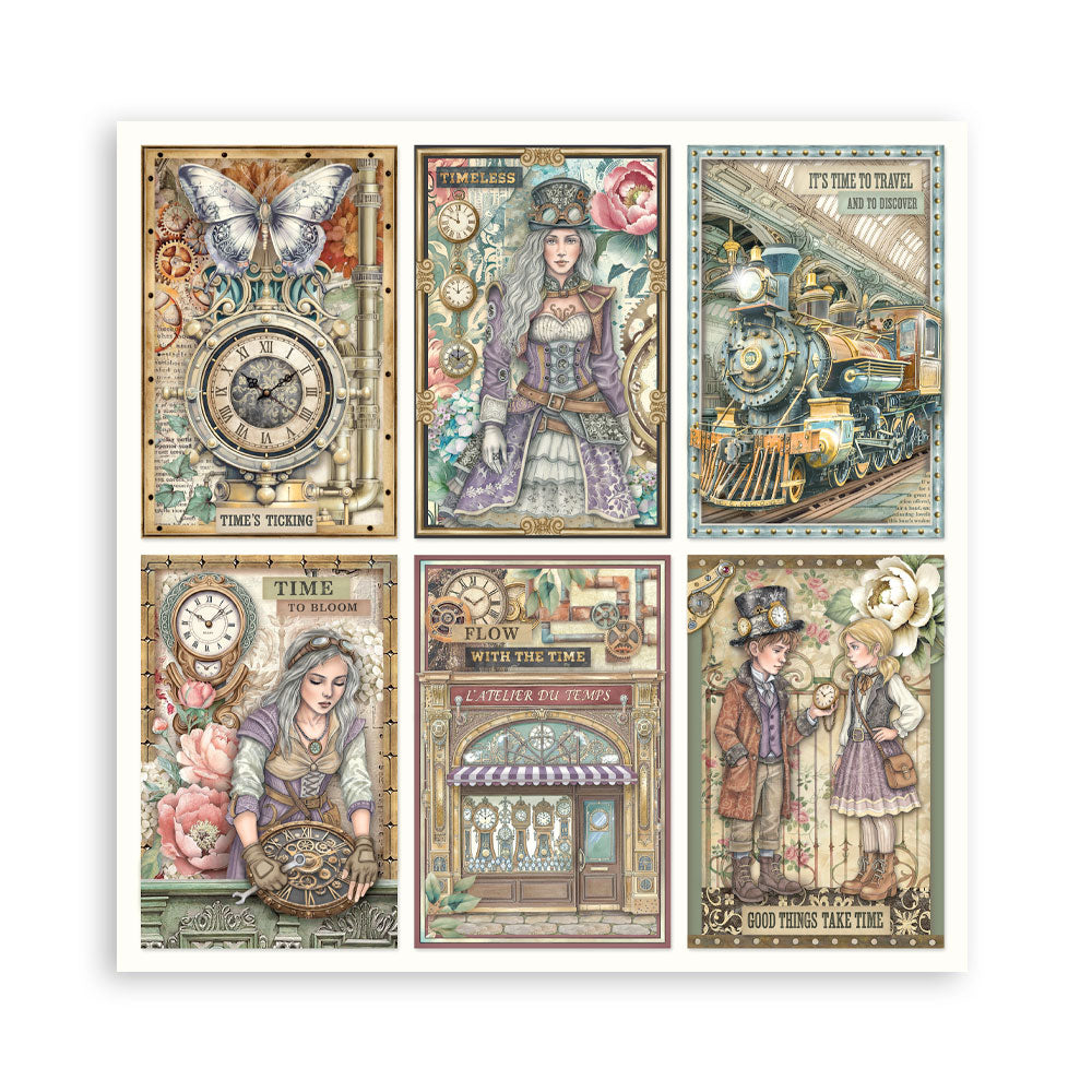 Stamperia Scrapbooking Block - Gardens of time - 30,5x30,5cm 10 Blatt Paper Pad