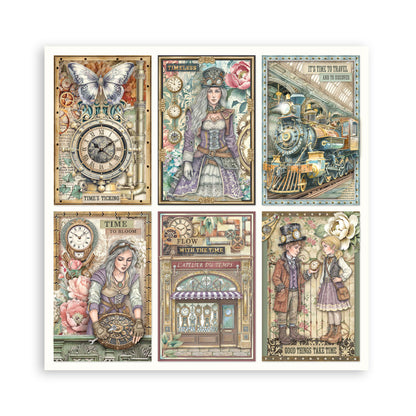 Stamperia Scrapbooking Block - Gardens of time - 30,5x30,5cm 10 Blatt Paper Pad