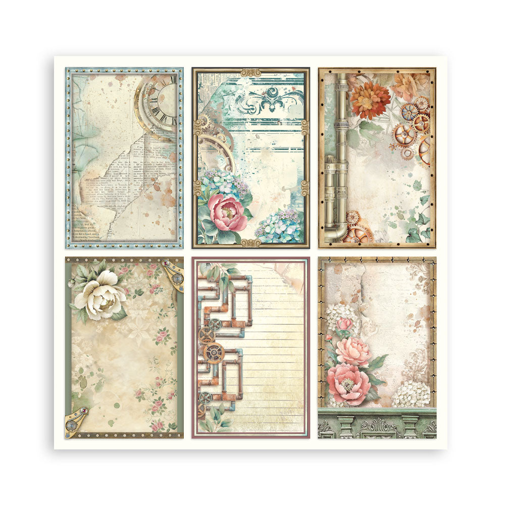 Stamperia Scrapbooking Block - Gardens of time - 30,5x30,5cm 10 Blatt Paper Pad