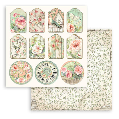 Stamperia Scrapbooking Block - House of Roses - 30,5x30,5cm 10 Blatt Paper Pad
