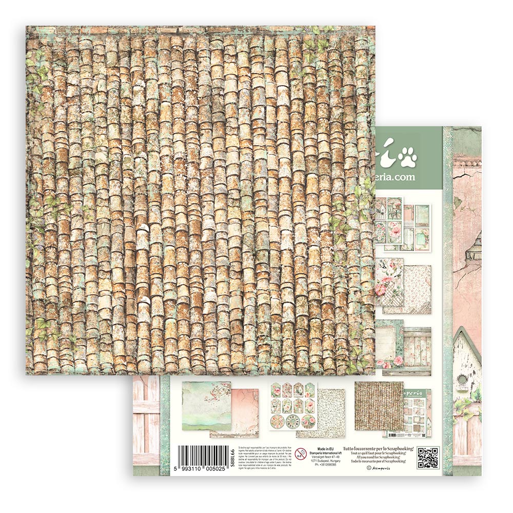 Stamperia Scrapbooking Block - House of Roses - 30,5x30,5cm 10 Blatt Paper Pad
