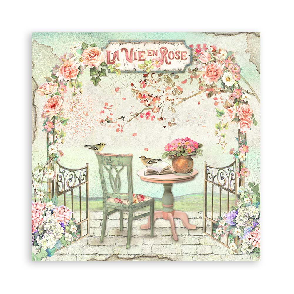 Stamperia Scrapbooking Block - House of Roses - 30,5x30,5cm 10 Blatt Paper Pad