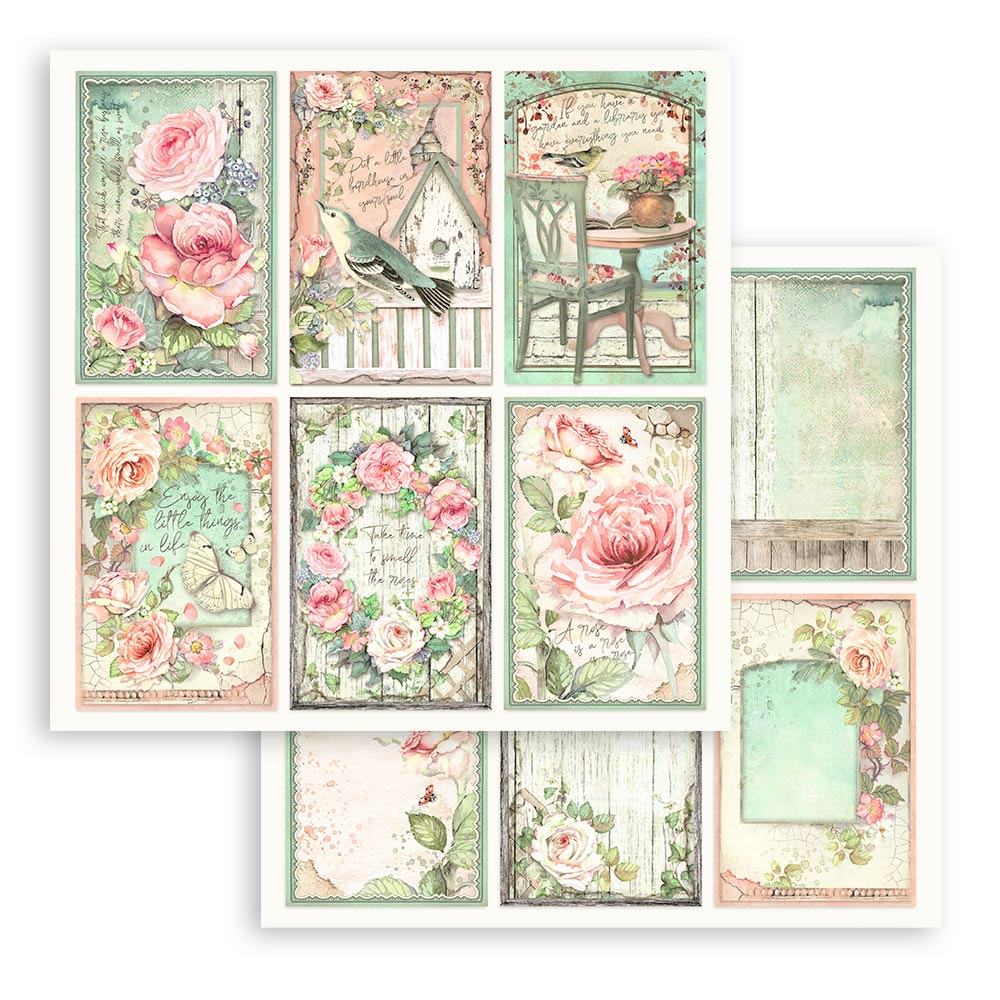 Stamperia Scrapbooking Block - House of Roses - 30,5x30,5cm 10 Blatt Paper Pad