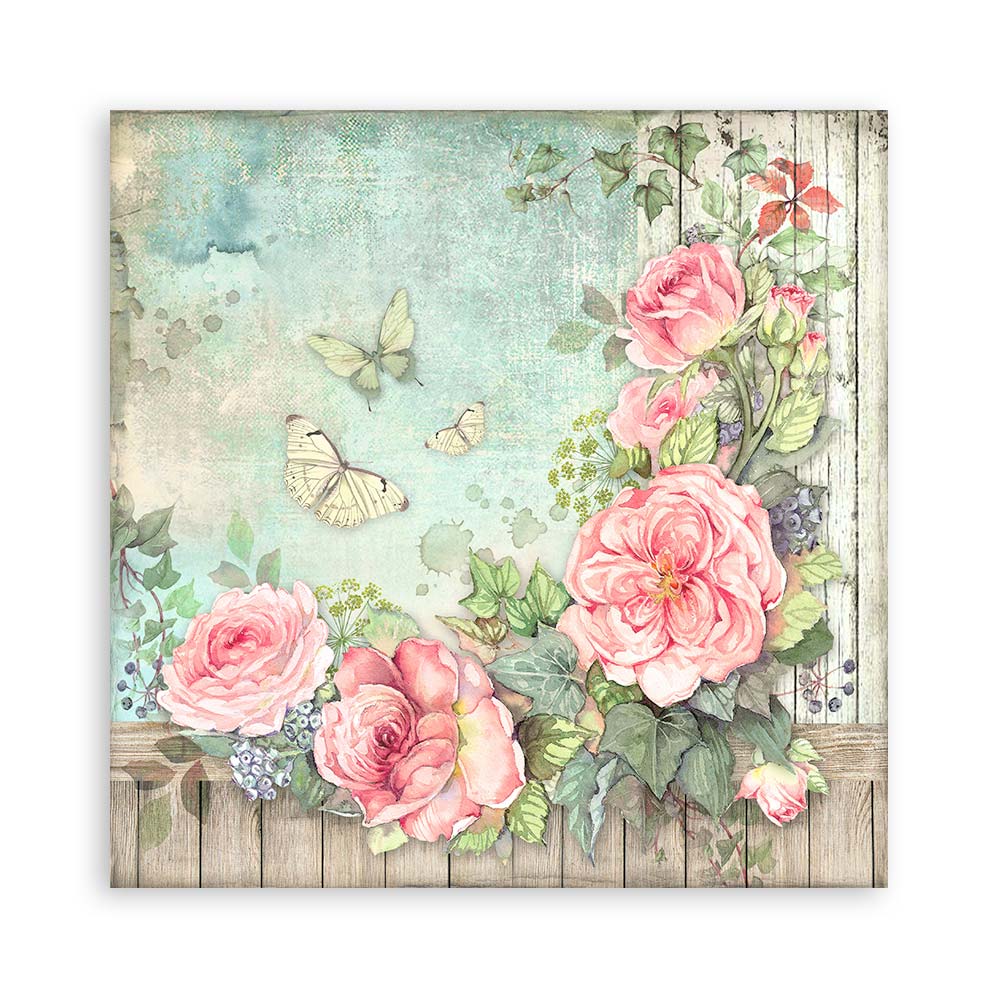Stamperia Scrapbooking Block - House of Roses - 30,5x30,5cm 10 Blatt Paper Pad