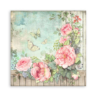 Stamperia Scrapbooking Block - House of Roses - 30,5x30,5cm 10 Blatt Paper Pad