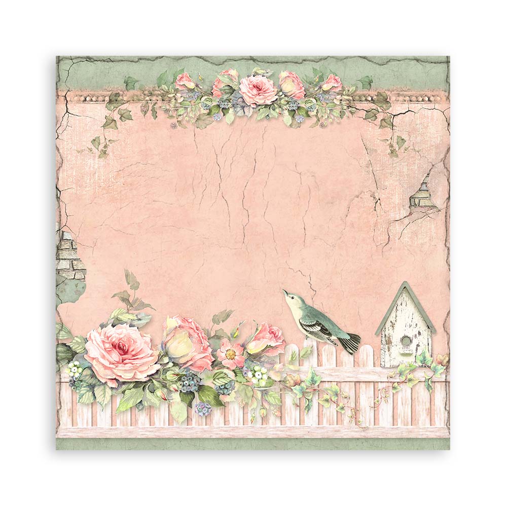 Stamperia Scrapbooking Block - House of Roses - 30,5x30,5cm 10 Blatt Paper Pad