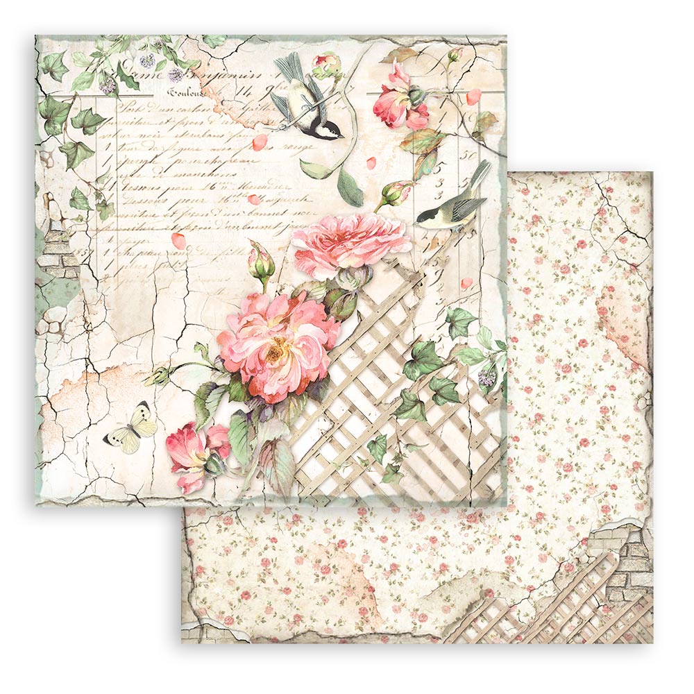 Stamperia Scrapbooking Block - House of Roses - 30,5x30,5cm 10 Blatt Paper Pad