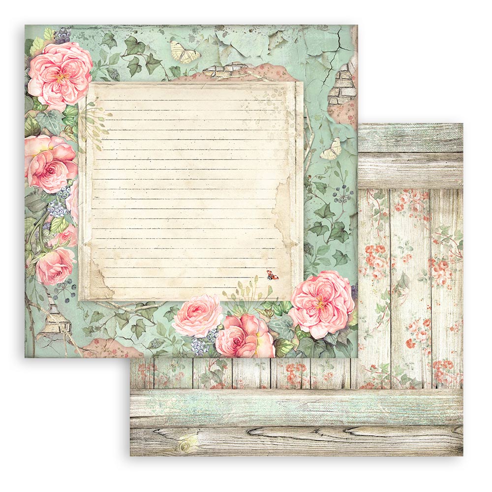 Stamperia Scrapbooking Block - House of Roses - 30,5x30,5cm 10 Blatt Paper Pad