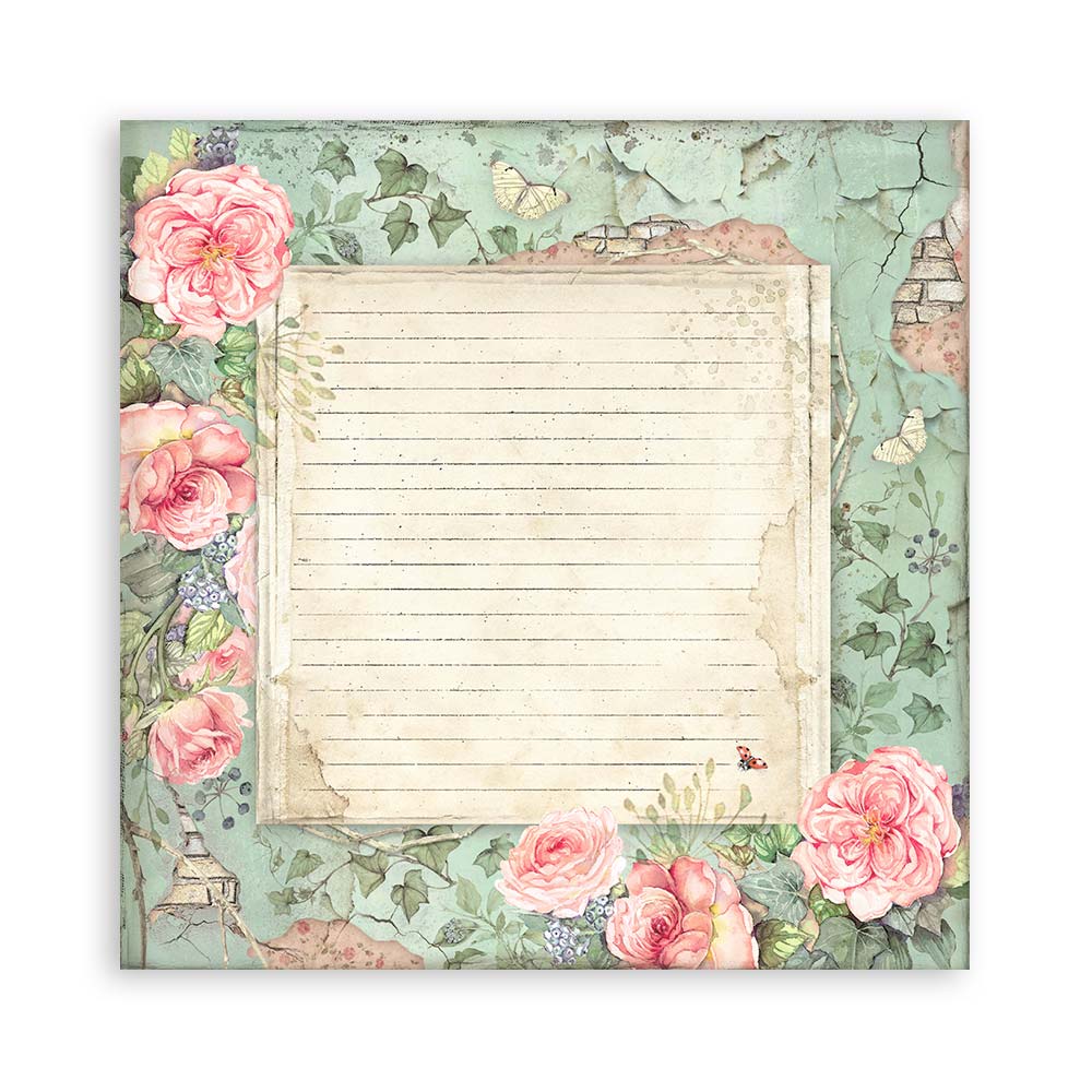 Stamperia Scrapbooking Block - House of Roses - 30,5x30,5cm 10 Blatt Paper Pad