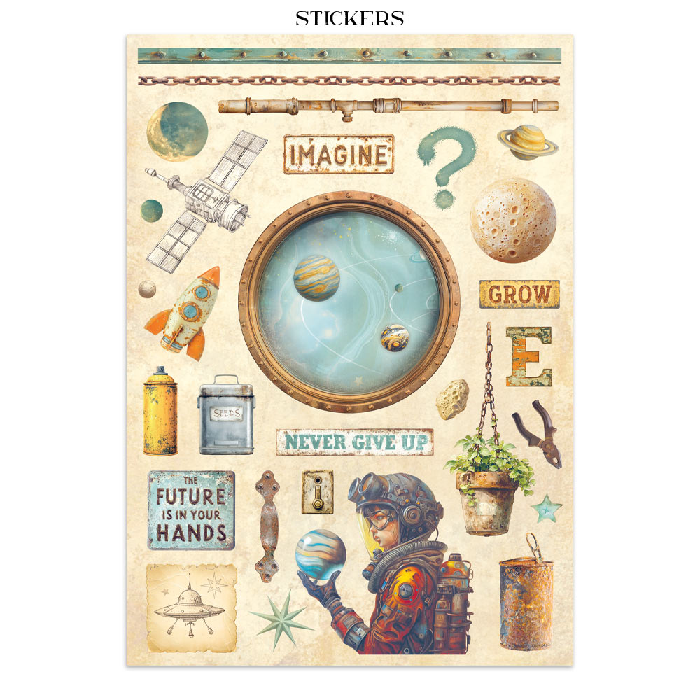 Stamperia Junk Journal - A New Beginning - 21x29,7cm - Backgrounds - Sticker - Cut Outs