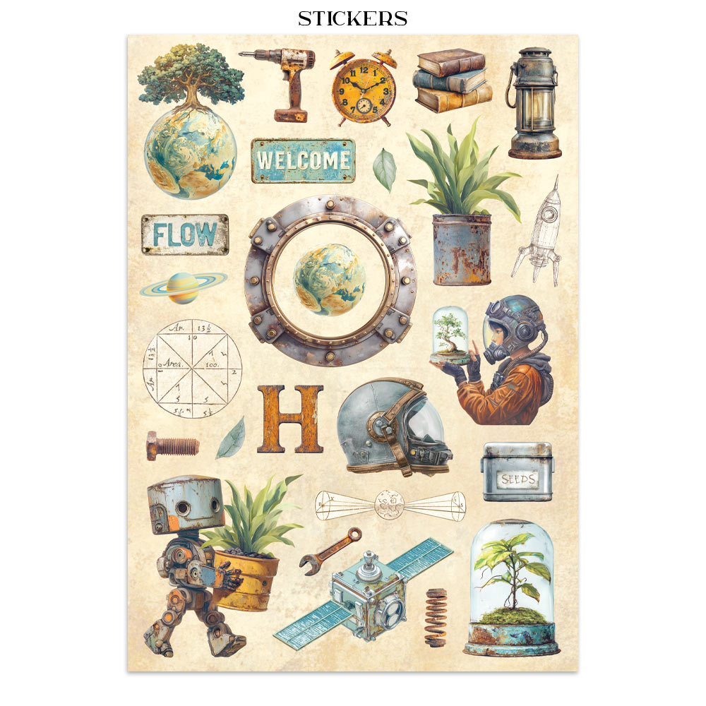 Stamperia Junk Journal - A New Beginning - 21x29,7cm - Backgrounds - Sticker - Cut Outs
