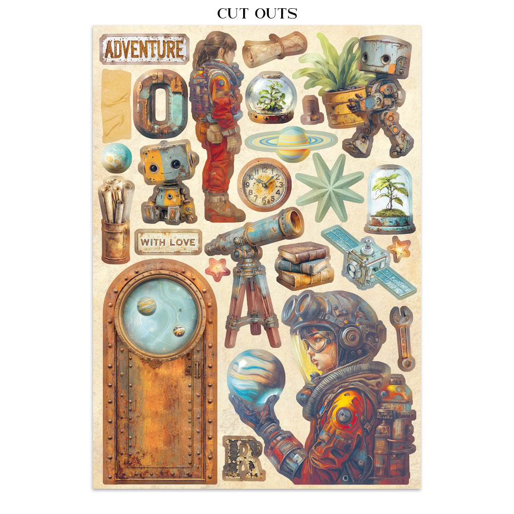 Stamperia Junk Journal - A New Beginning - 21x29,7cm - Backgrounds - Sticker - Cut Outs