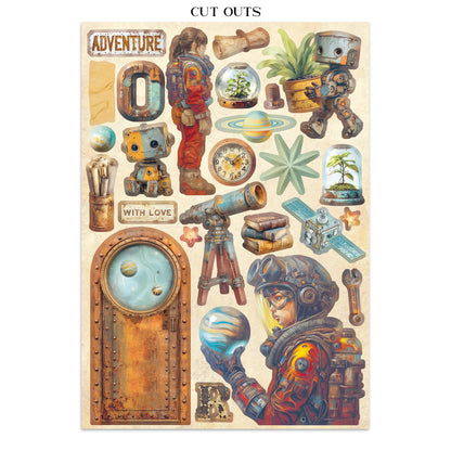 Stamperia Junk Journal - A New Beginning - 21x29,7cm - Backgrounds - Sticker - Cut Outs