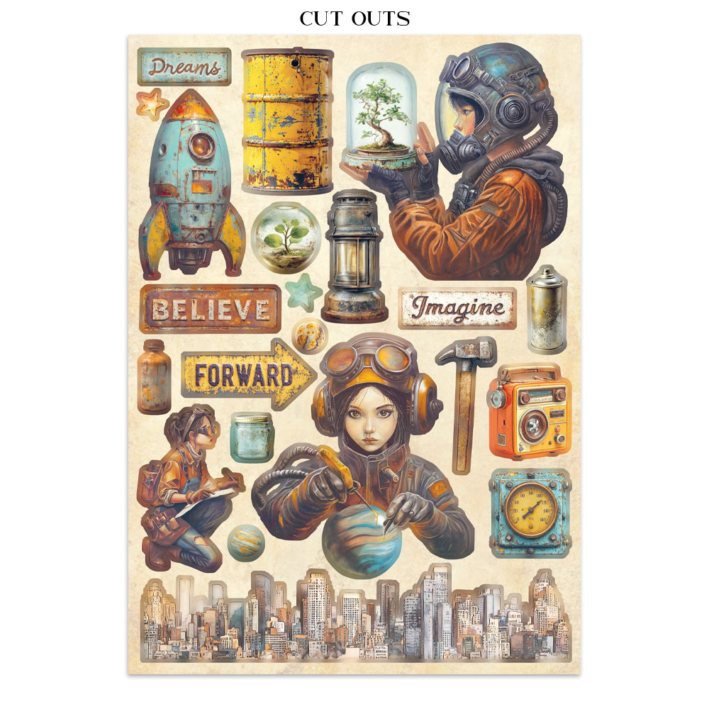 Stamperia Junk Journal - A New Beginning - 21x29,7cm - Backgrounds - Sticker - Cut Outs