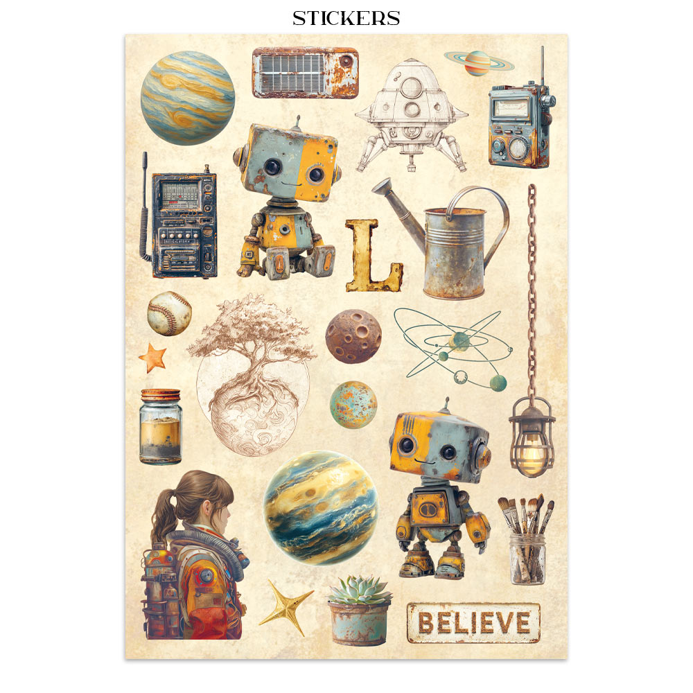 Stamperia Junk Journal - A New Beginning - 21x29,7cm - Backgrounds - Sticker - Cut Outs