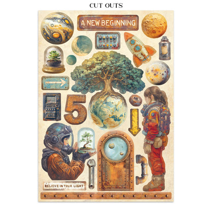 Stamperia Junk Journal - A New Beginning - 21x29,7cm - Backgrounds - Sticker - Cut Outs