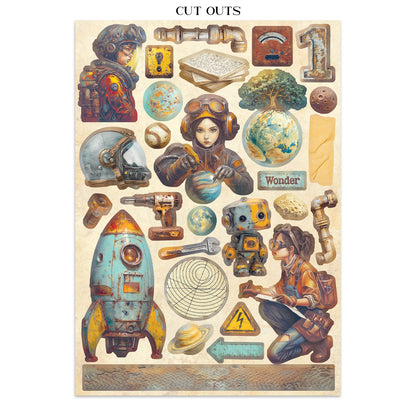 Stamperia Junk Journal - A New Beginning - 21x29,7cm - Backgrounds - Sticker - Cut Outs