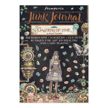 Stamperia Junk Journal - Gardens of Time - 21x29,7cm - Backgrounds - Sticker - Cut Outs