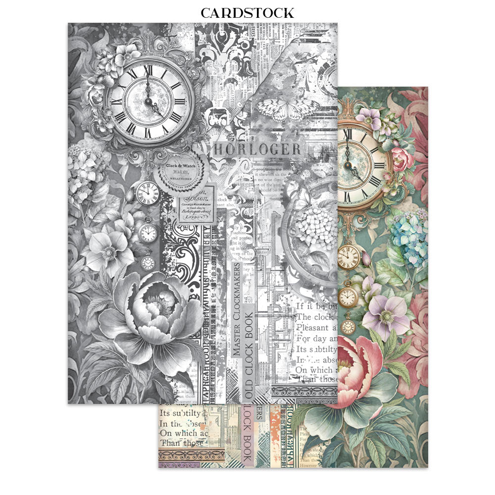 Stamperia Junk Journal - Gardens of Time - 21x29,7cm - Backgrounds - Sticker - Cut Outs