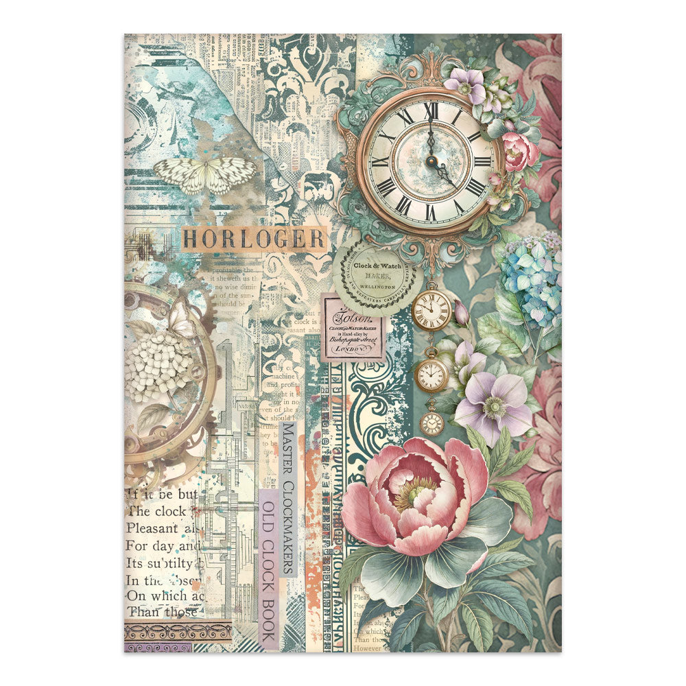Stamperia Junk Journal - Gardens of Time - 21x29,7cm - Backgrounds - Sticker - Cut Outs