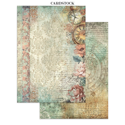 Stamperia Junk Journal - Gardens of Time - 21x29,7cm - Backgrounds - Sticker - Cut Outs