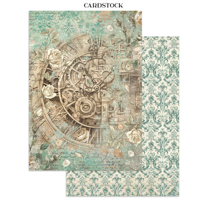 Stamperia Junk Journal - Gardens of Time - 21x29,7cm - Backgrounds - Sticker - Cut Outs