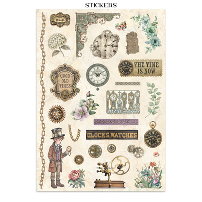 Stamperia Junk Journal - Gardens of Time - 21x29,7cm - Backgrounds - Sticker - Cut Outs