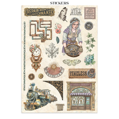 Stamperia Junk Journal - Gardens of Time - 21x29,7cm - Backgrounds - Sticker - Cut Outs