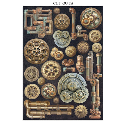 Stamperia Junk Journal - Gardens of Time - 21x29,7cm - Backgrounds - Sticker - Cut Outs