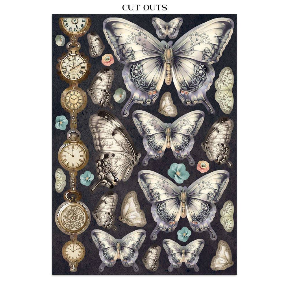 Stamperia Junk Journal - Gardens of Time - 21x29,7cm - Backgrounds - Sticker - Cut Outs