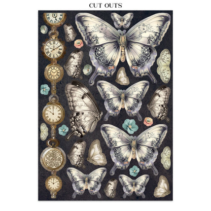 Stamperia Junk Journal - Gardens of Time - 21x29,7cm - Backgrounds - Sticker - Cut Outs